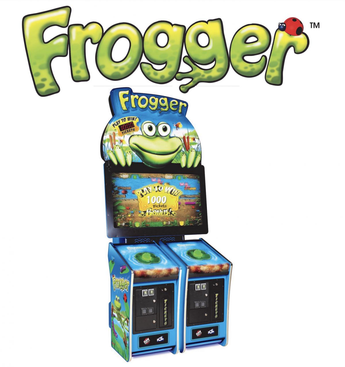 Frogger arcade Game with huge Screen double the fun